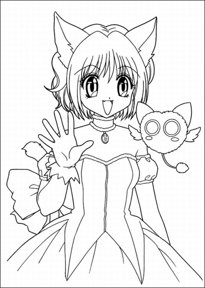 Plansa de colorat cu Anime 23 25